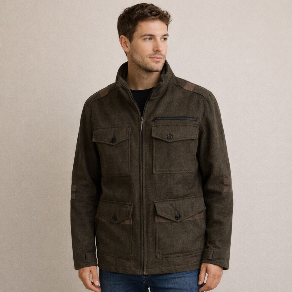 Billabong XL Wool Blend Men's Olive Green Jacket
